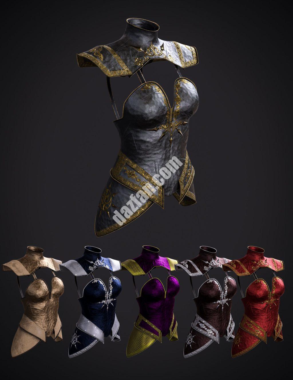 [daz服装] Elena黑暗女王创世纪8和8.1女性装备盔甲-DAZ爱好者