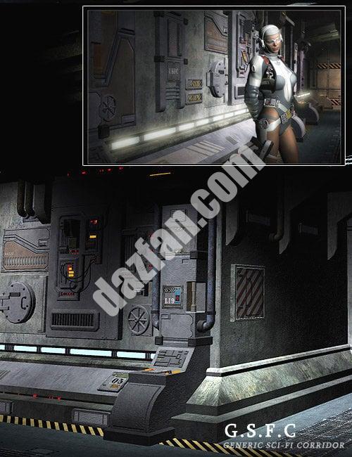 [daz场景] 通用科幻走廊-DAZ爱好者