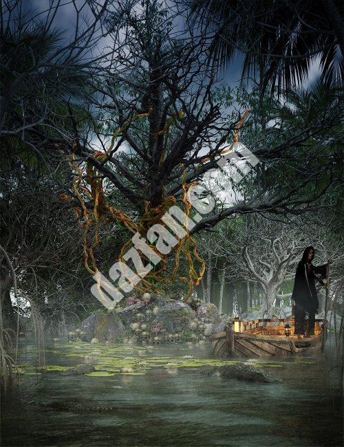 [daz场景] Goresskull Copse万圣节树-DAZ爱好者