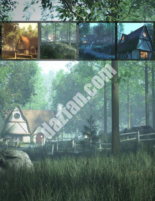 [daz场景] 女巫树林里的房子-DAZ爱好者