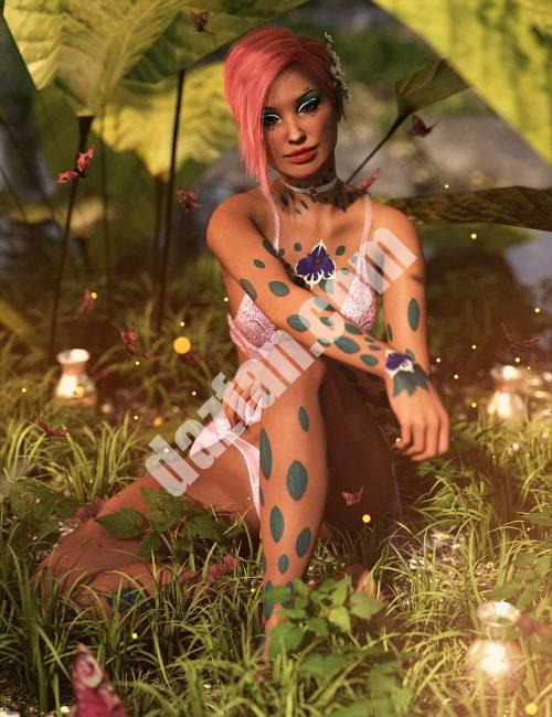 [daz服装] Leaves Body Art Makeup LIE for Genesis 9-DAZ爱好者