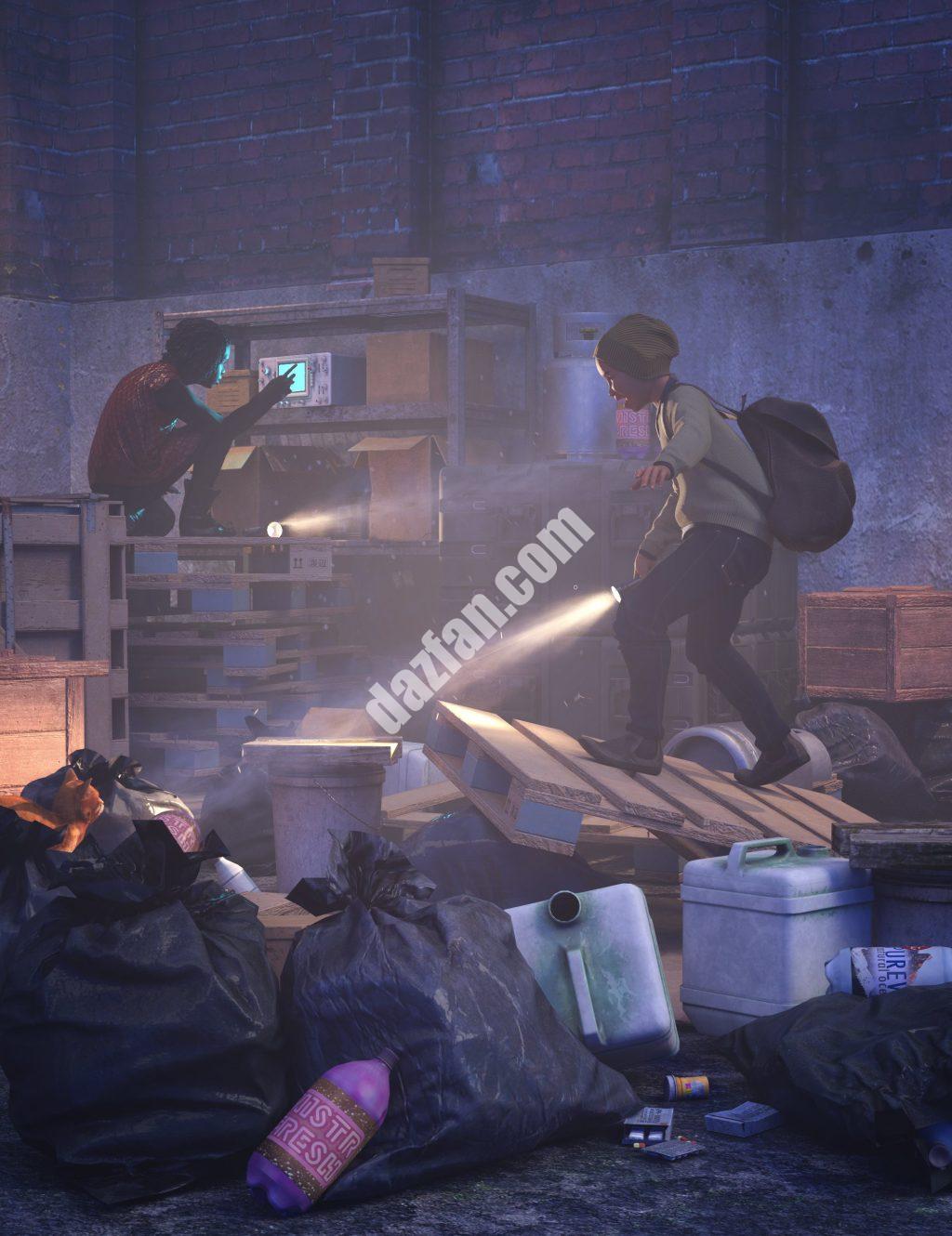 [daz场景] 安全屋容器和碎片道具-DAZ爱好者