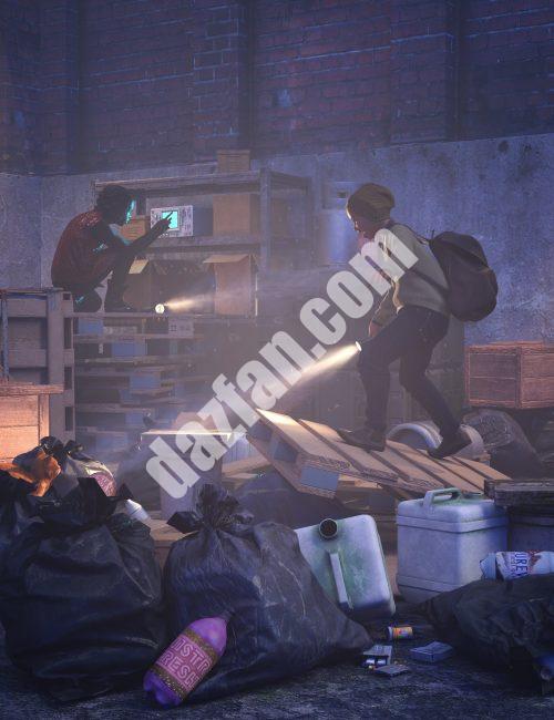 [daz场景] 安全屋容器和碎片道具-DAZ爱好者