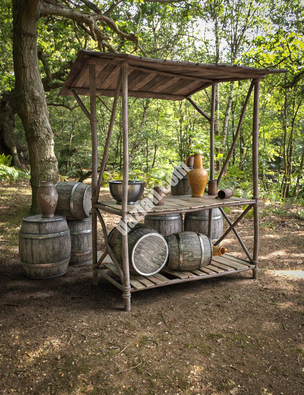 [daz场景] 中世纪市场摊位03-DAZ爱好者