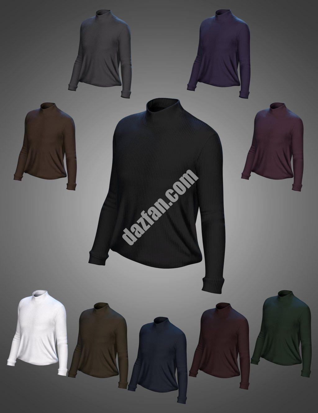 [daz服装] M Fashion Casual Outfit V1 Genesis 8和8.1男款毛衣-DAZ爱好者