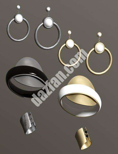 [daz服装] Genesis 8和8.1女性极简主义Maxi珠宝套装-DAZ爱好者