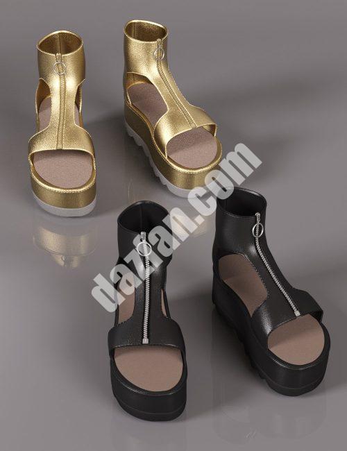 [daz服装] Genesis 8和8.1女性最简约Maxi凉鞋-DAZ爱好者