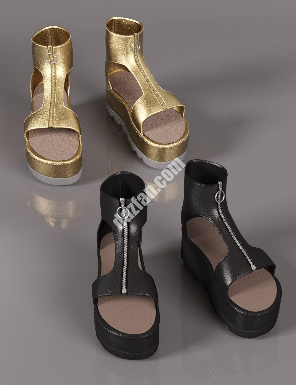 [daz服装] Genesis 8和8.1女性最简约Maxi凉鞋-DAZ爱好者