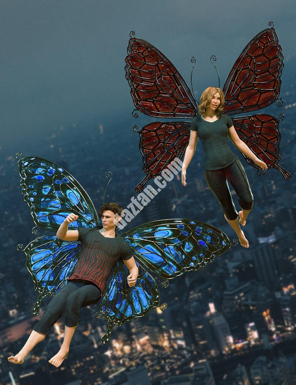 [daz服装] 变形蝴蝶翅膀创世纪8-DAZ爱好者
