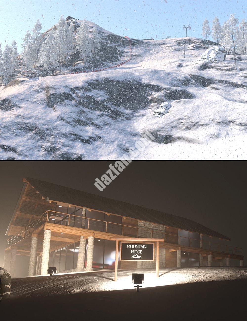 [daz场景] 山脊滑雪场-DAZ爱好者