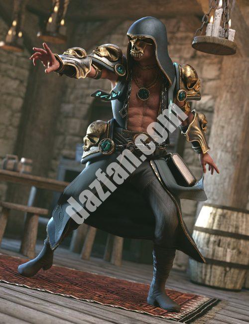 [daz服装] 创世纪8.1男性亡灵巫师盔甲-DAZ爱好者