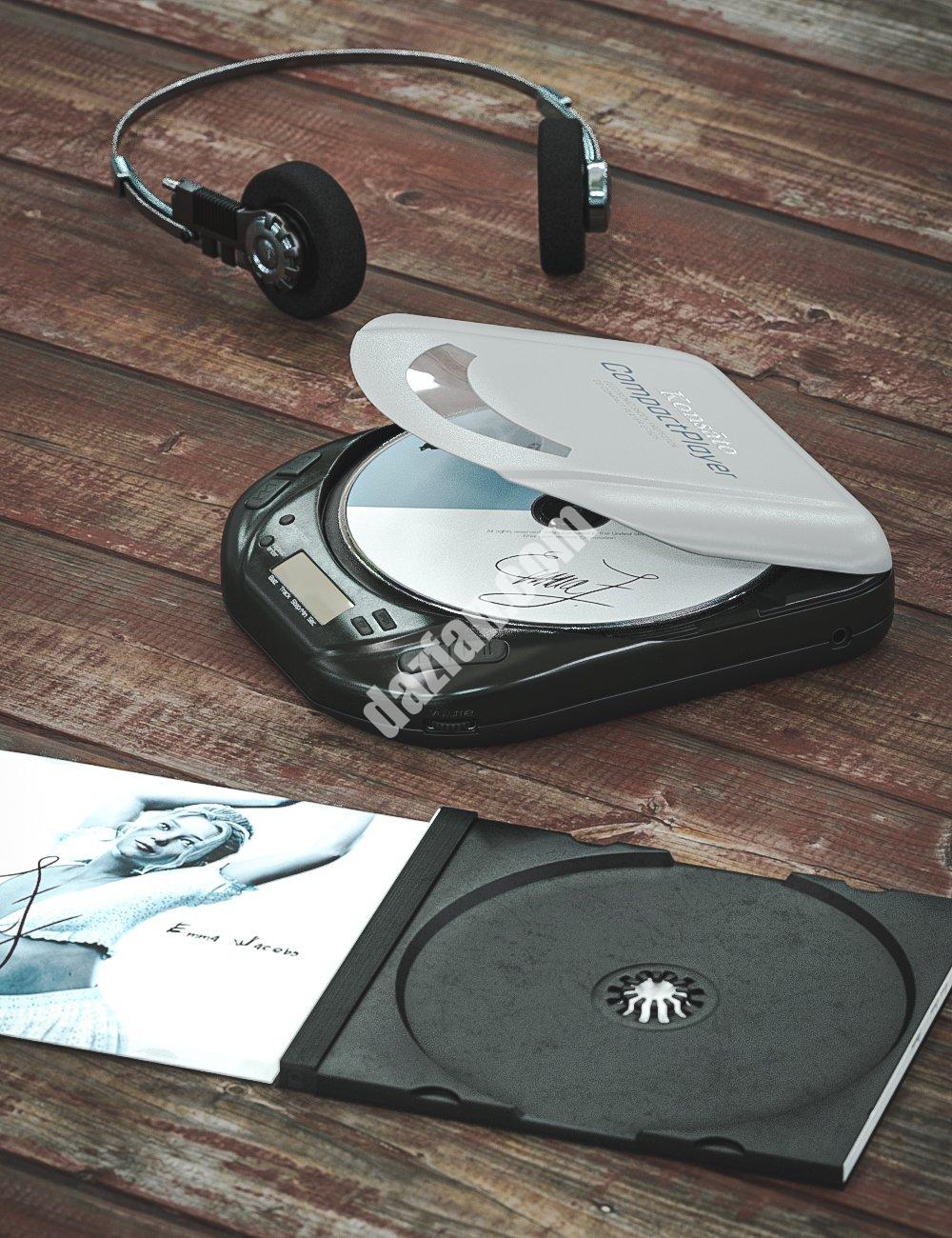 [daz道具] OR3D 90的便携式CD播放器-DAZ爱好者