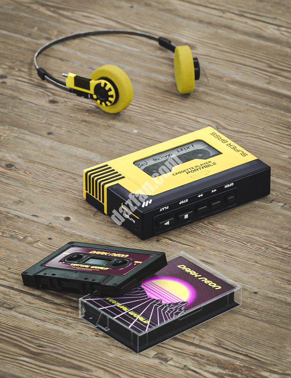 [daz道具] OR3D 90的便携式磁带播放器-DAZ爱好者