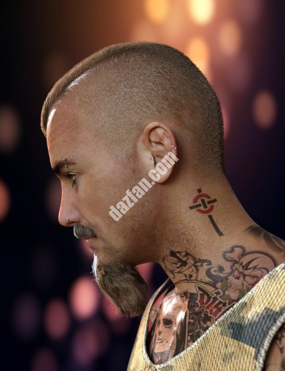 [daz发型] 创世纪8和8.1雄性的Petrov头发、胡子和芥末-DAZ爱好者