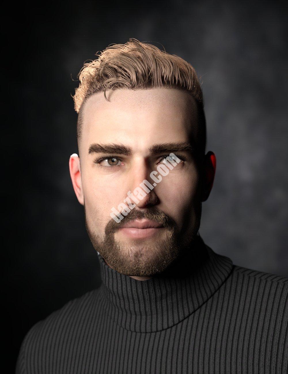 [daz发型] 创世纪8和8.1雄性的Raker短发和胡子-DAZ爱好者