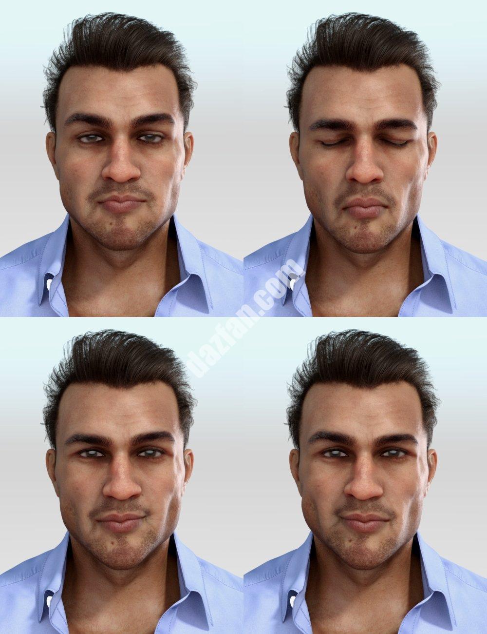 [daz姿势] Redz Matteo Genesis 8和8.1男性表情-DAZ爱好者