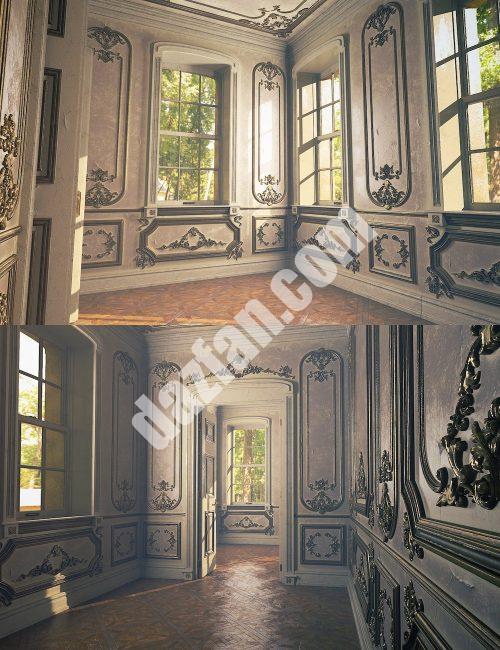 [daz场景] 洛可可复兴墙Vignette套装-DAZ爱好者