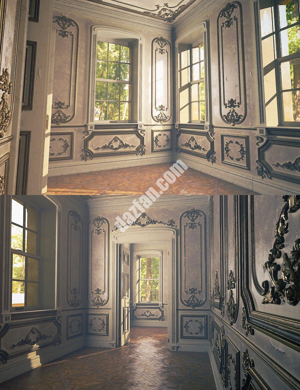 [daz场景] 洛可可复兴墙Vignette套装-DAZ爱好者