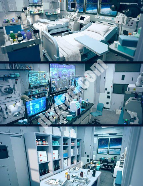 [daz合集] 科幻海洋医院套餐-DAZ爱好者