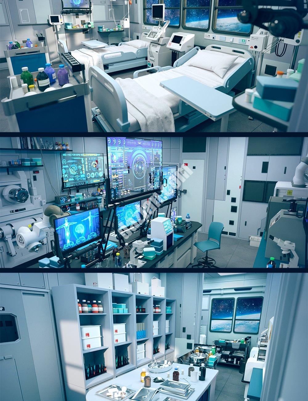[daz合集] 科幻海洋医院套餐-DAZ爱好者