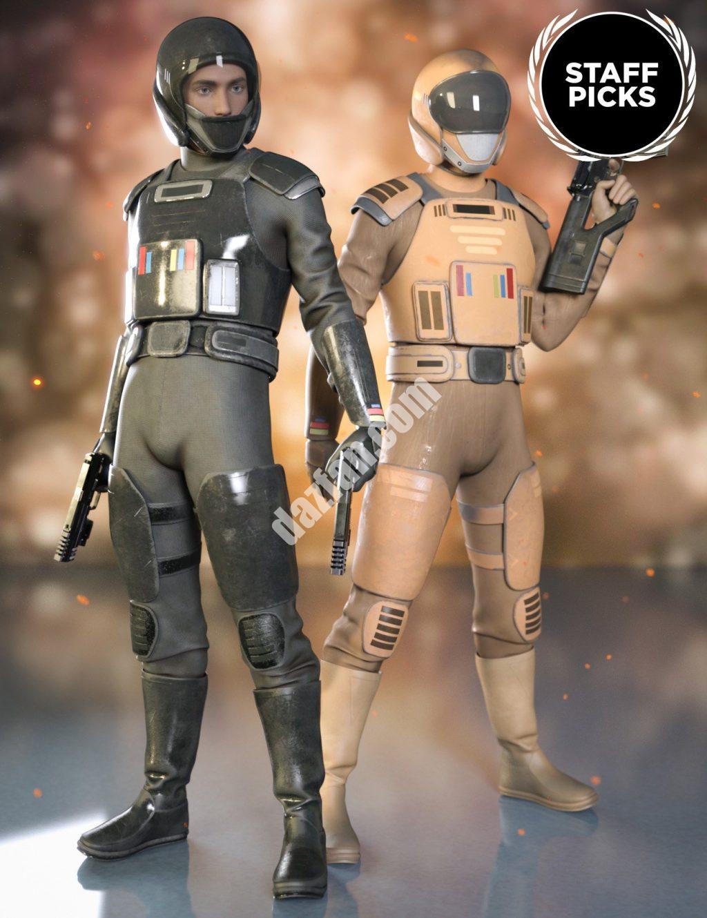 [daz服装] 科幻星舰飞行员装备为创世纪8雄性-DAZ爱好者