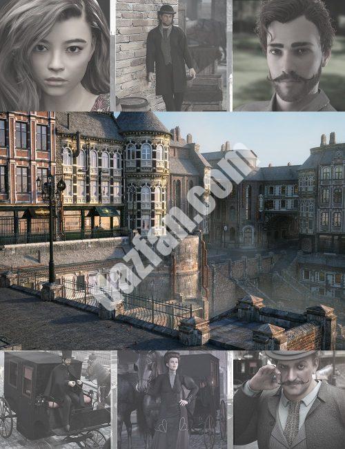 [daz合集] 蒸汽朋克和夏洛克街侦探包-DAZ爱好者