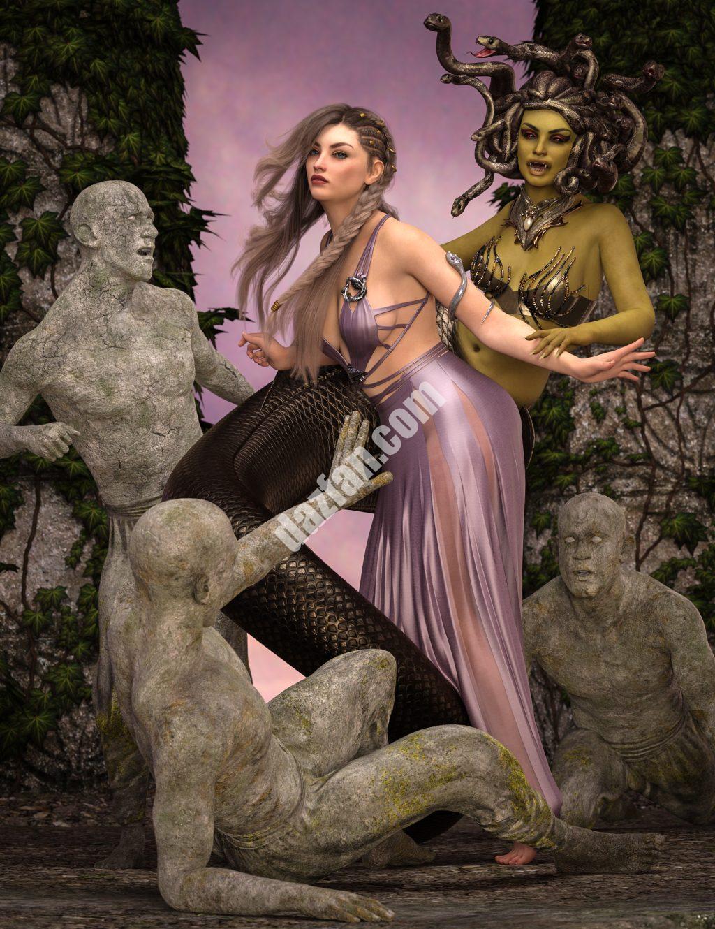 [daz合集] 创世纪 9 的美杜莎捆绑包-DAZ爱好者