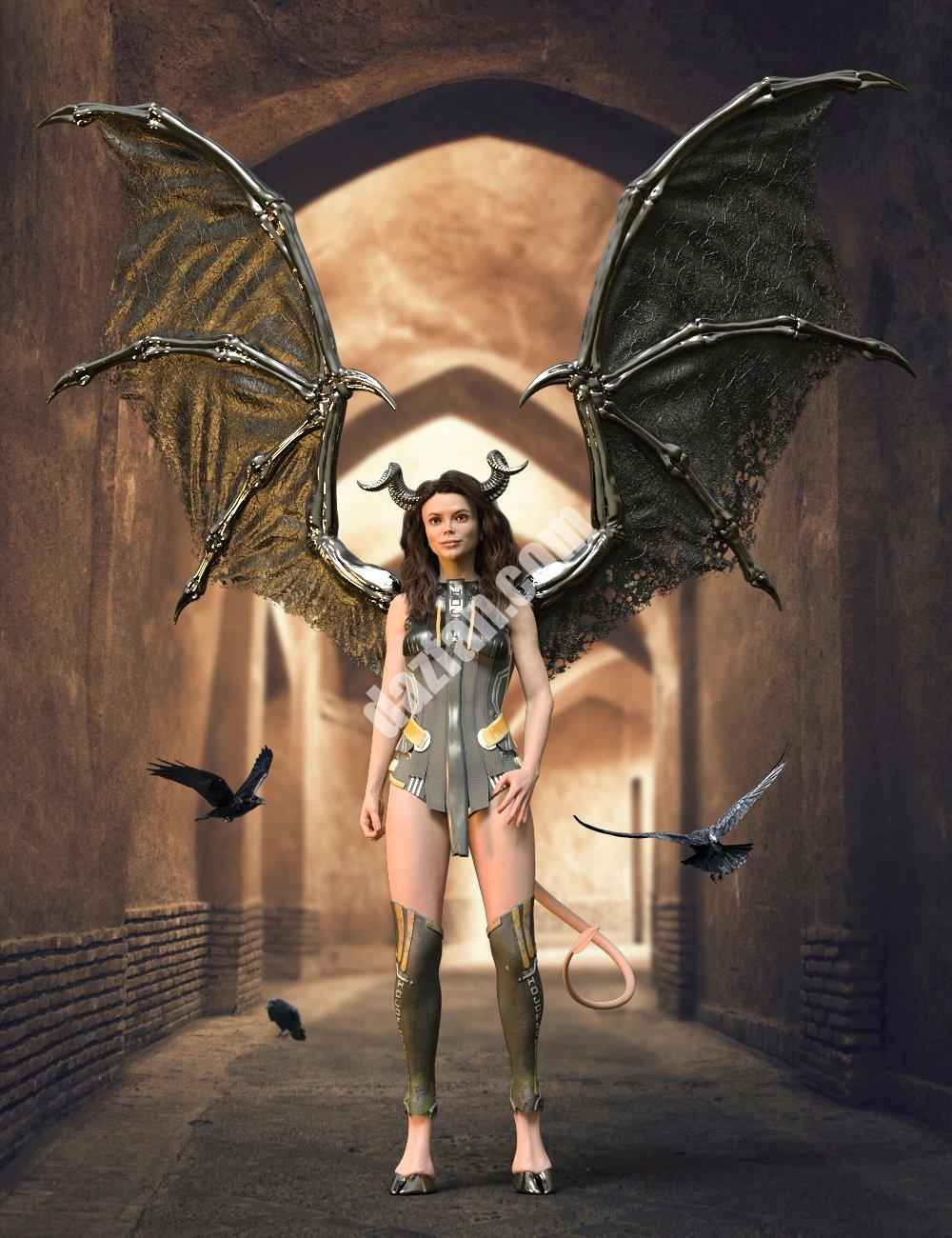 [daz服装] 创世纪8雌性的琥珀之翼-DAZ爱好者