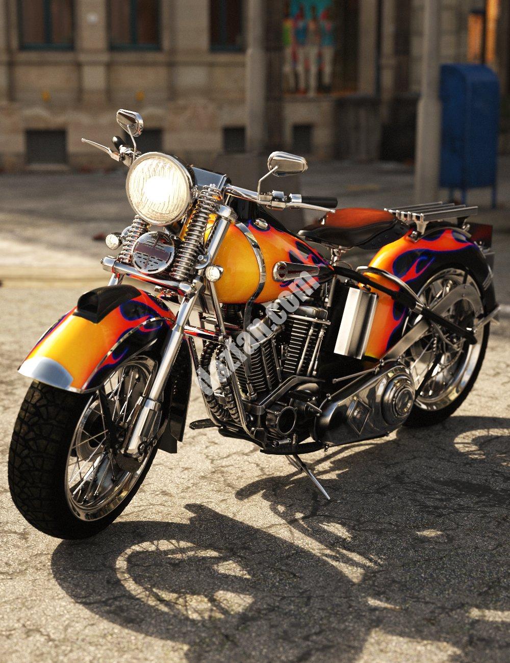 [daz载具] XI经典巡航摩托车-DAZ爱好者