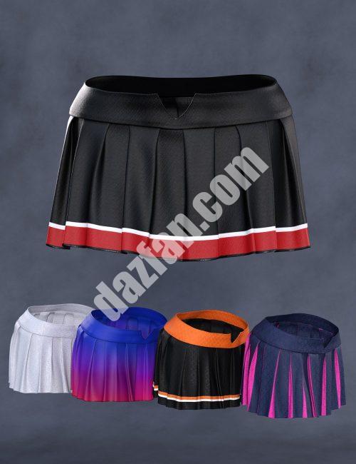 [daz服装] Cheerading Squad Outfit dForce VSkirt for Genesis 8和8.1雌性-DAZ爱好者