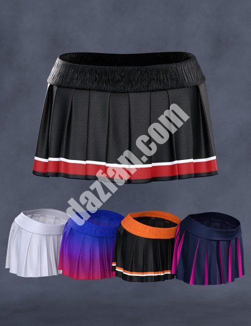 [daz服装] 啦啦队服装dForce乐队裙Genesis 8和8.1女性-DAZ爱好者