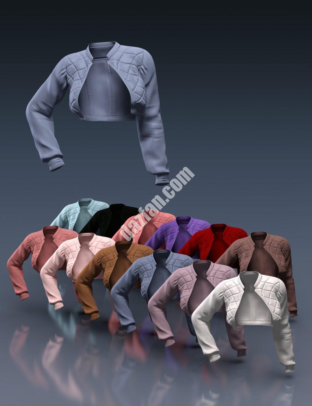 [daz服装] 适用于Genesis 8和8.1女性的My Little Leather Outfit夹克-DAZ爱好者