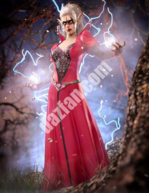 [daz服装] dForce创世纪8和8.1雌性的银色精灵装备-DAZ爱好者