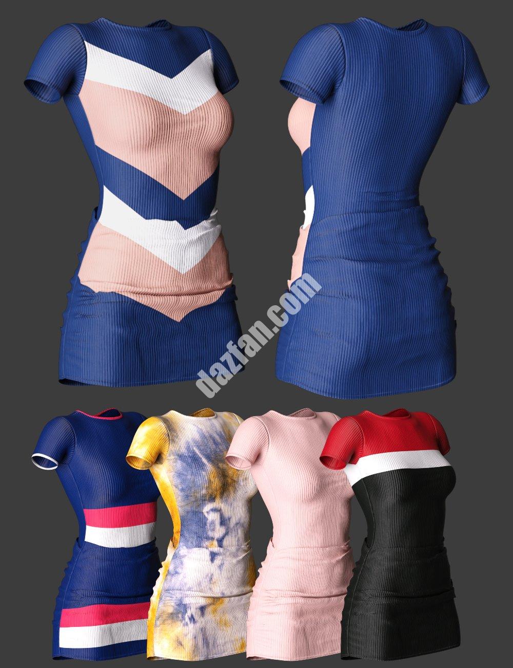 [daz服装] Genesis 8和8.1女性休闲装dForce连衣裙-DAZ爱好者