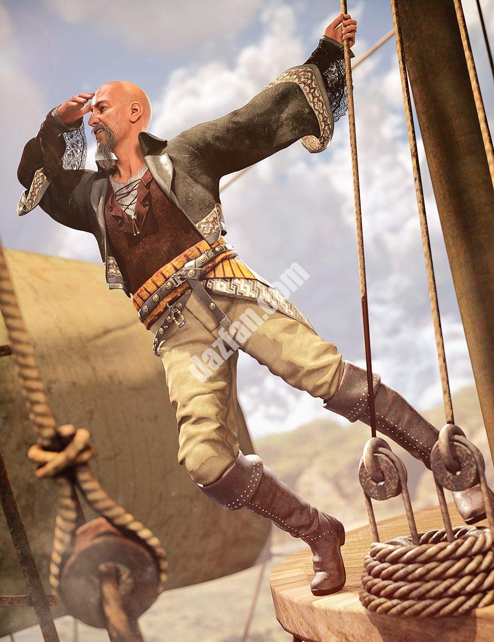 [daz服装] dForce科西嘉岛突袭者创世纪8和8.1雄性装备-DAZ爱好者