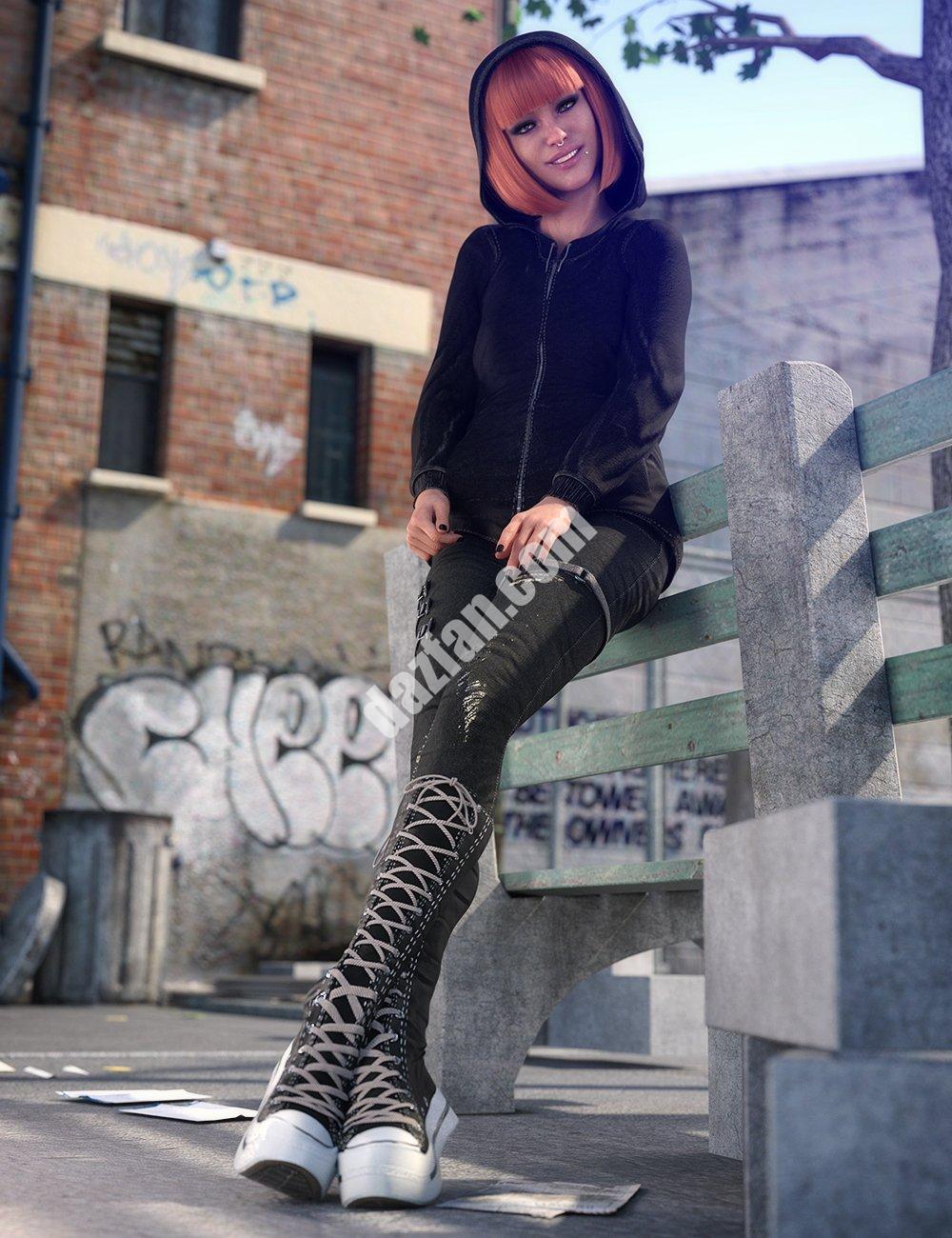 [daz服装] 哥特朋克为青少年乌鸦8和创世纪8女性（s）-DAZ爱好者