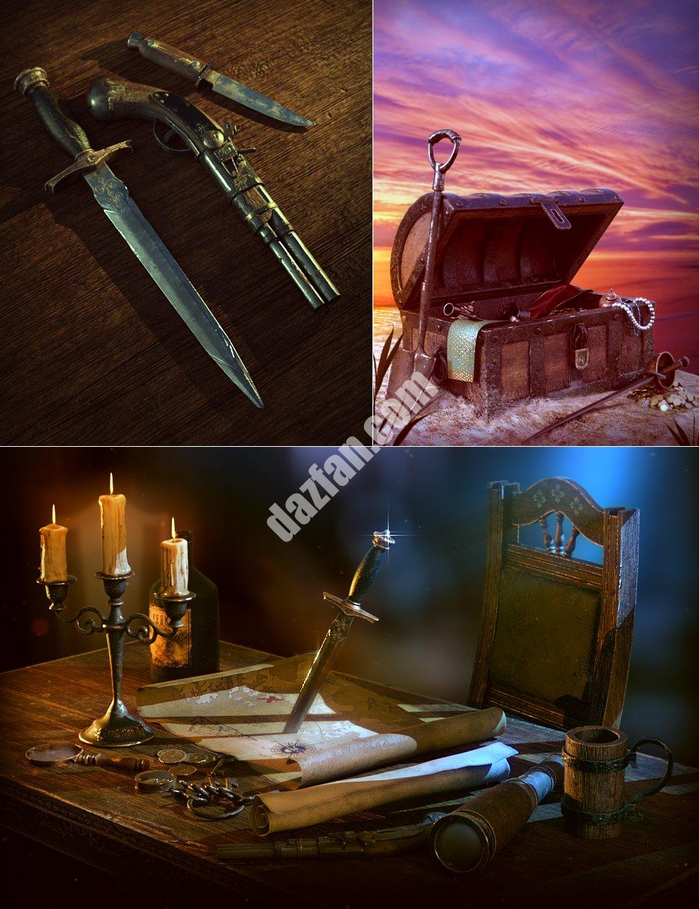 [daz道具] 创世纪8.1海盗道具-DAZ爱好者