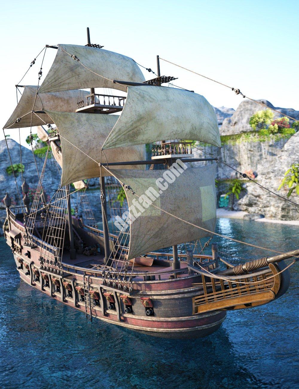 [daz载具] 鞑靼海盗船-DAZ爱好者