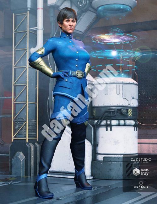 [daz服装] 创世纪8女科幻军官装-DAZ爱好者