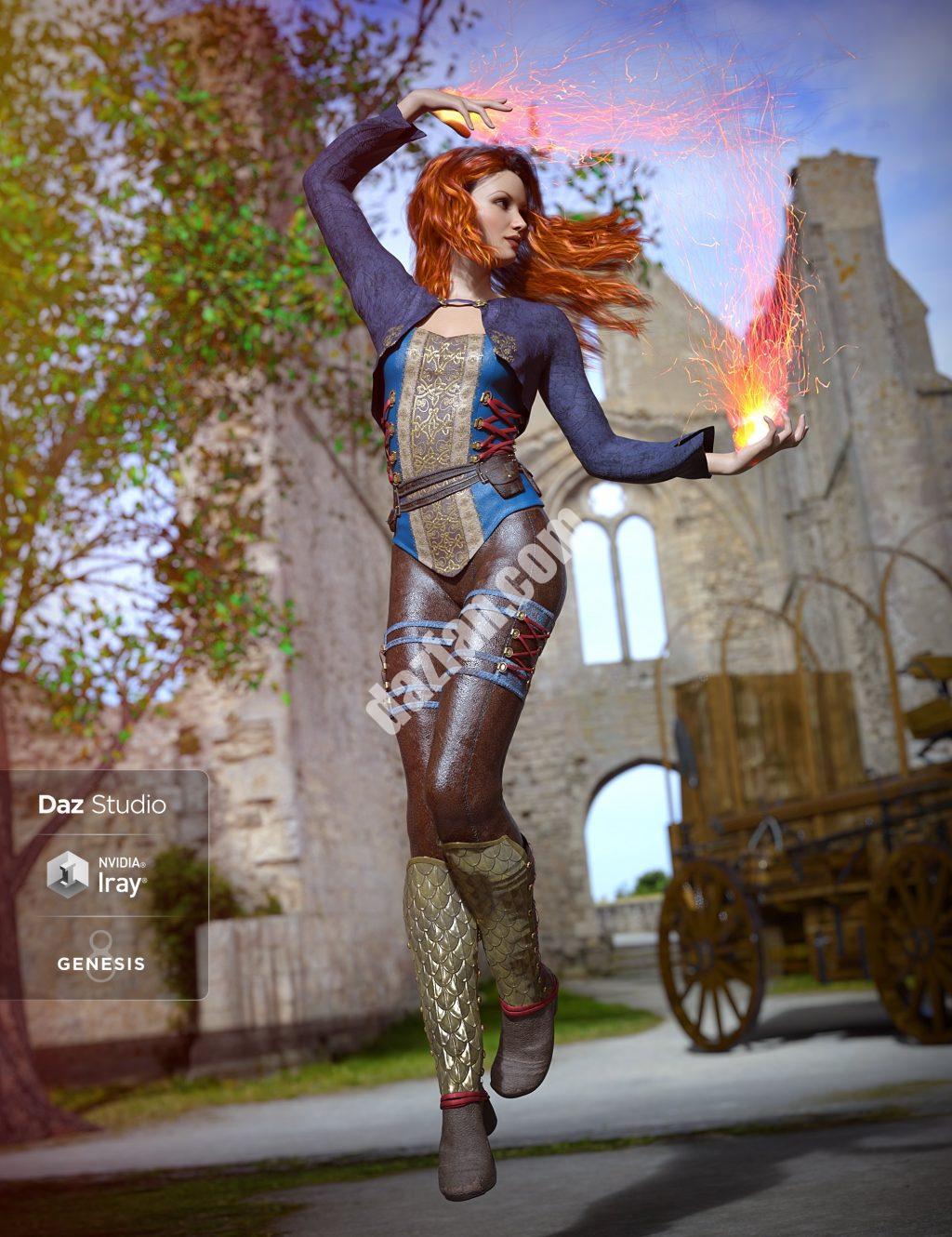 [daz服装] 创世纪8女性灵魂守护者装备-DAZ爱好者