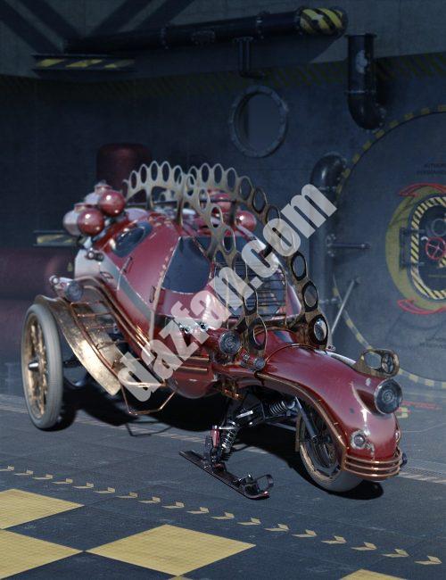 [daz载具] 蒸汽朋克雪橇-DAZ爱好者