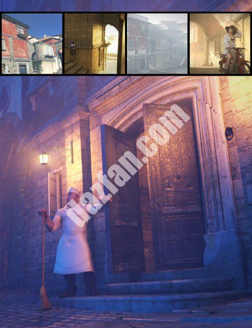 [daz场景] 地中海街道Redux-DAZ爱好者