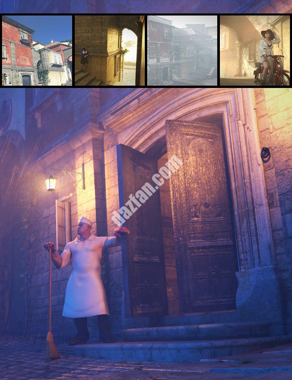 [daz场景] 地中海街道Redux-DAZ爱好者