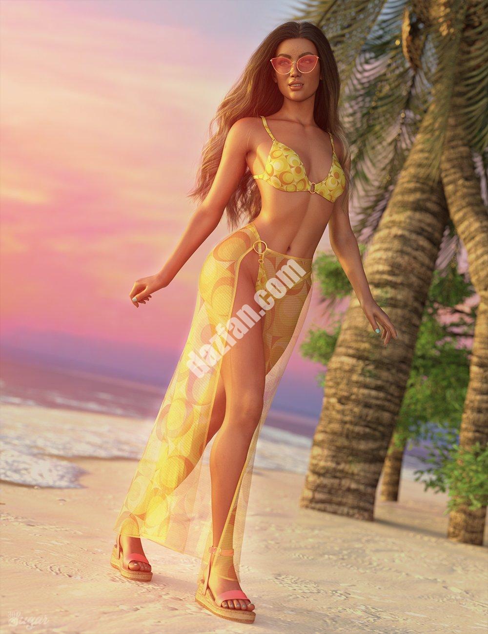 [daz服装] dForce Sunny Days Genesis 8.1女性套装-DAZ爱好者