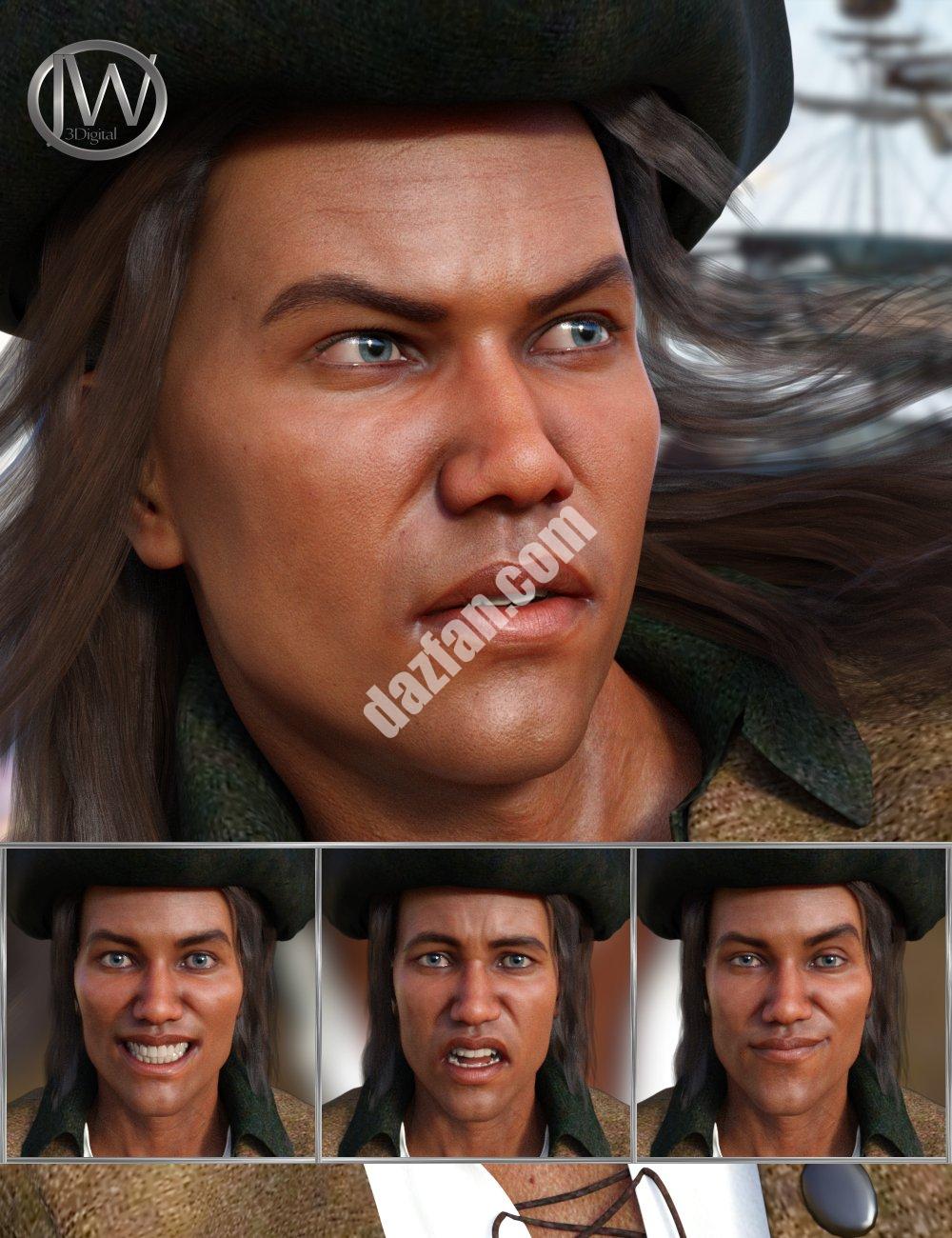 [daz姿势] 海盗-创世纪8男性和华伦天奴8的表达-DAZ爱好者