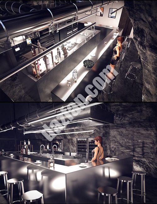 [daz场景] 悬崖屋厨房-DAZ爱好者