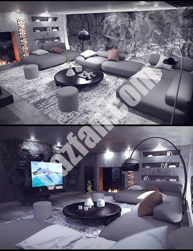 [daz场景] 悬崖屋客厅-DAZ爱好者