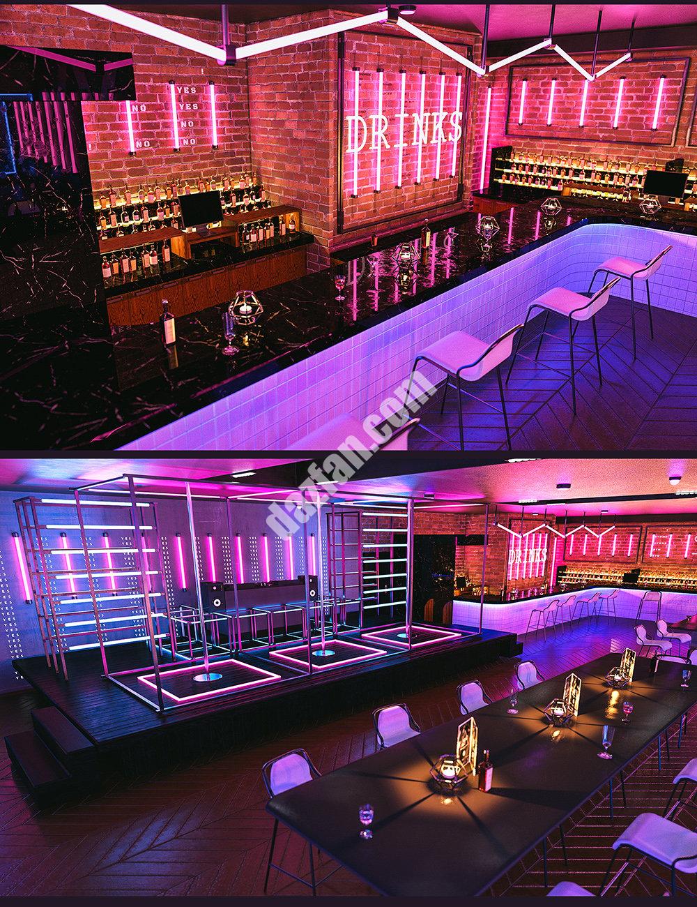 [daz场景] 霓虹灯酒吧-DAZ爱好者