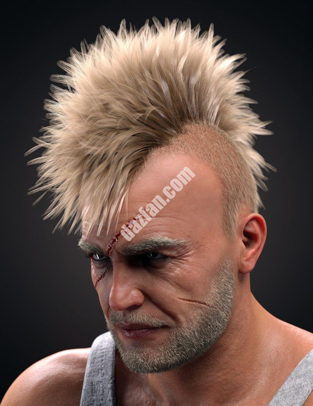 [daz发型] M3D硬汉头发套装Genesis 8.1雄性-DAZ爱好者