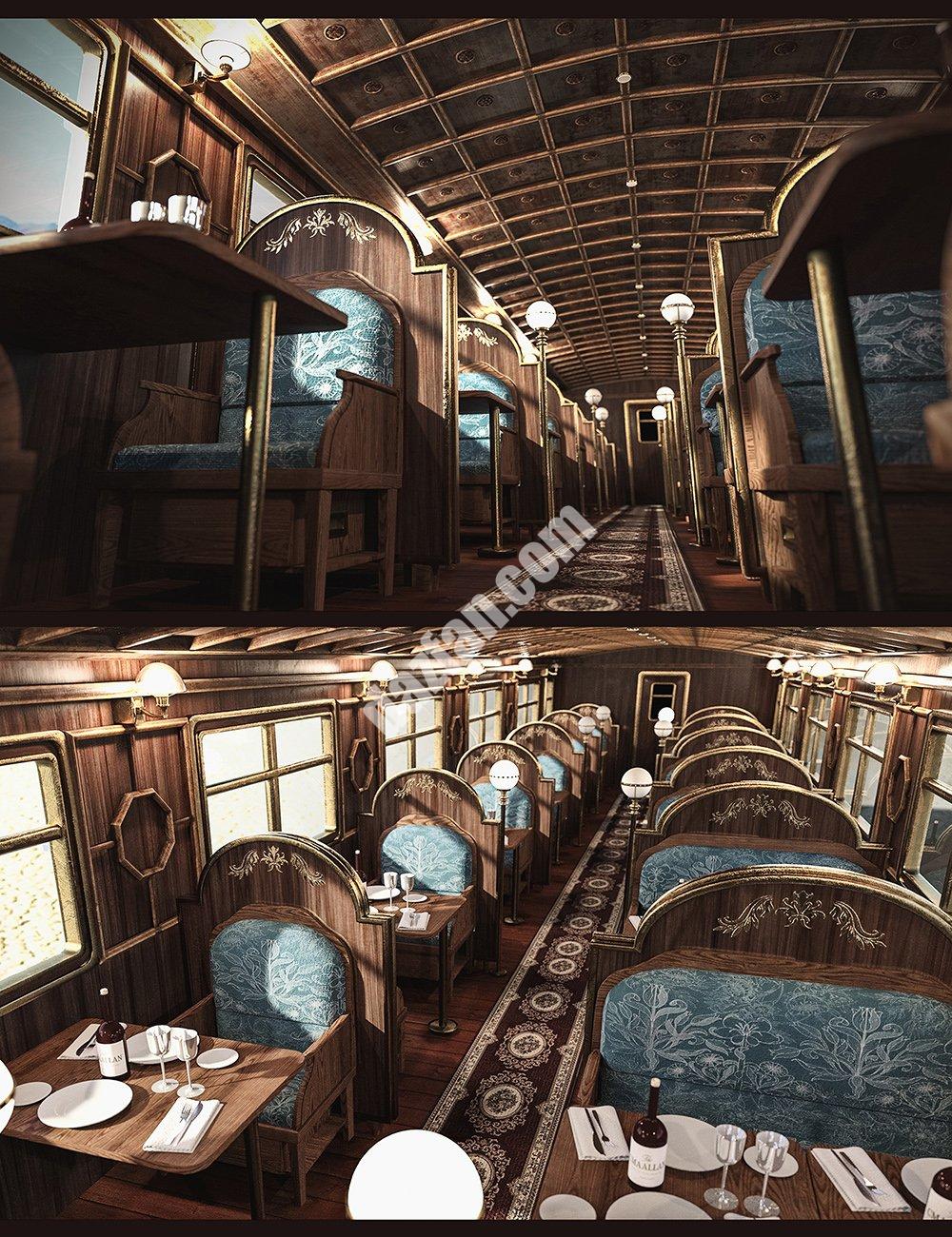 [daz场景] 西部特快列车餐车-DAZ爱好者